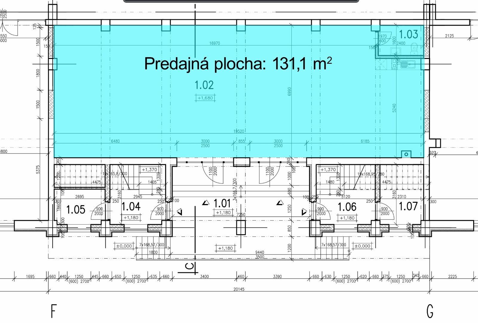 Obchodný priestor do nájmu, 131 m2