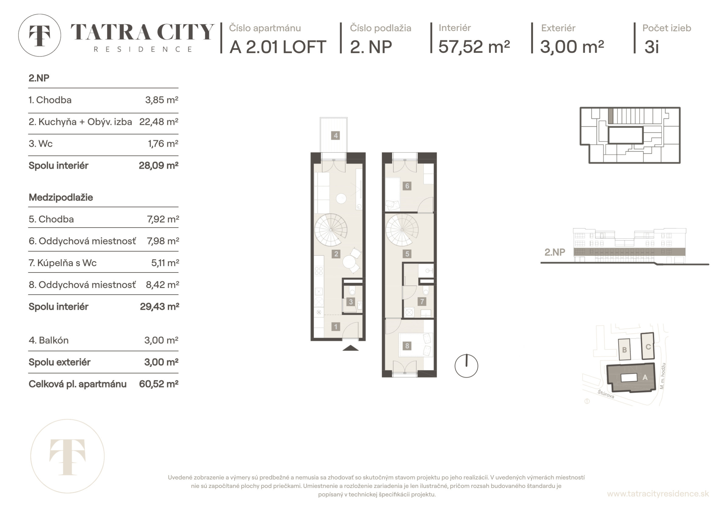 3-izbový mezonet v projekte Tatra City Residence – centrum Liptovského Mikuláša