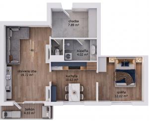 Moderný 2-izbový byt s nádherným výhľadom v centre Ružomberka