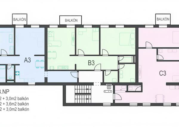 Nové štýlové 2 izbové byty v centre mesta, Liptovský Mikuláš