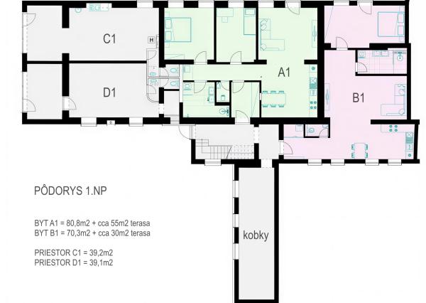 Nové štýlové 2 izbové byty v centre mesta, Liptovský Mikuláš