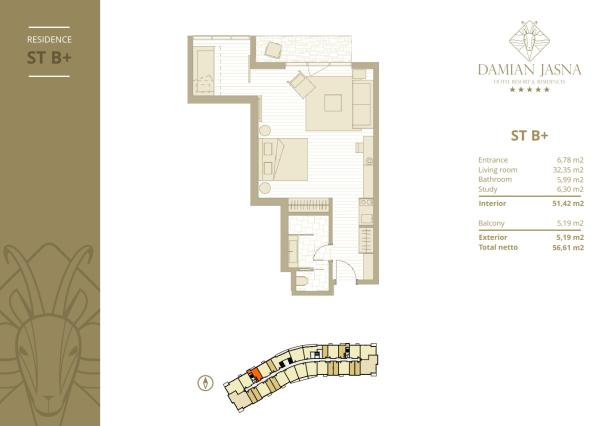 2-izbový Apartmán v hoteli Damian Jasná