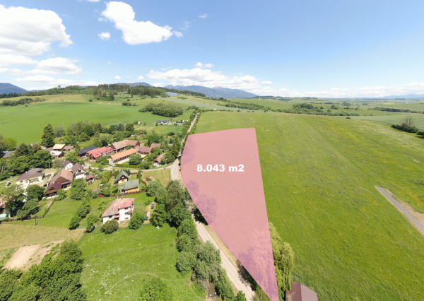 Stavebný pozemok 8043 m² pri Liptovskom Trnovci