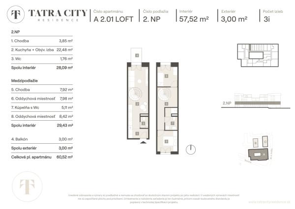 3-izbový mezonet v projekte Tatra City Residence – centrum Liptovského Mikuláša