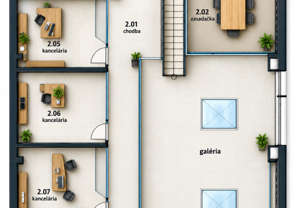 MODERNÝ SKLADOVÝ AREÁL S SHOWROOMOM A ADMINISTRATÍVOU | 743 m² | POZEMOK 2 679 m²